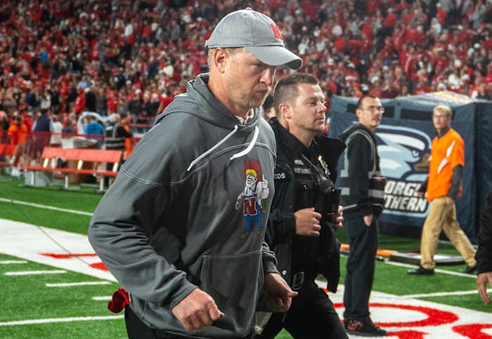 Scott Frost postgame 2022 Nebraska vs Georgia Southern football USATSI_19026130